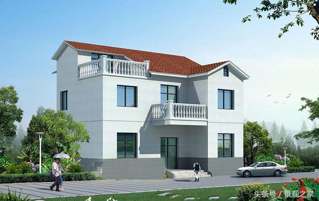 二層帶閣樓新農村別墅設計圖紙（帶效果圖）