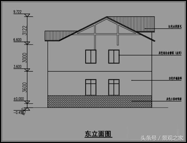 二層帶閣樓新農村別墅設計圖紙（帶效果圖）