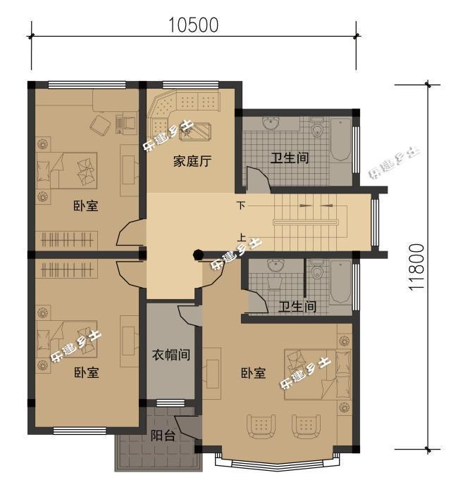10x12米兩層半英倫別墅全套圖紙，占地面積小，實用又大方！