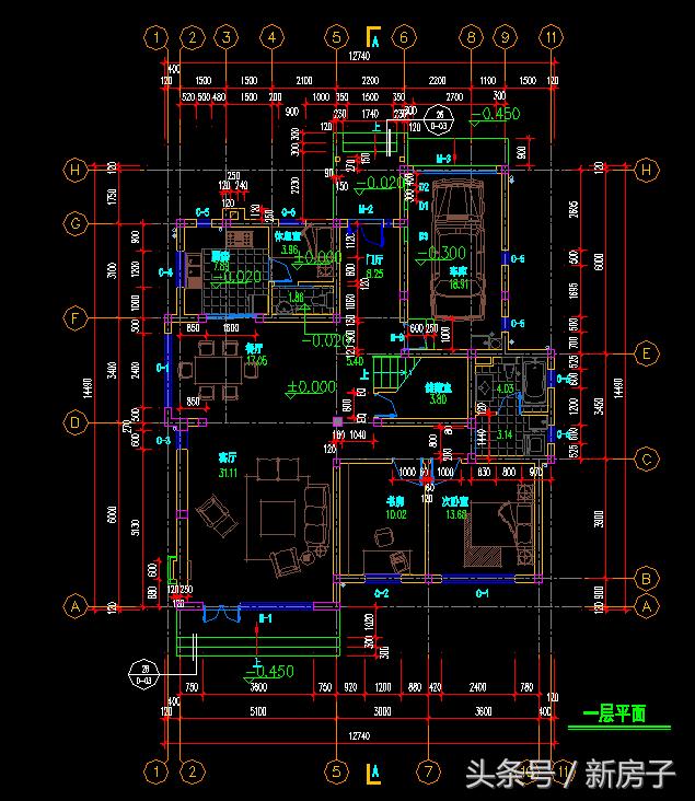 12.74x14.49三層個性年輕小別墅
