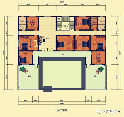 農村自建二層中式合院，帶堂屋露臺，房間多