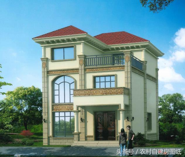 8.5X11.5米三層農村自建房設計方案圖，30-40萬建主體