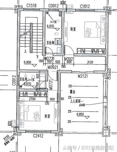 8.5X11.5米三層農村自建房設計方案圖，30-40萬建主體