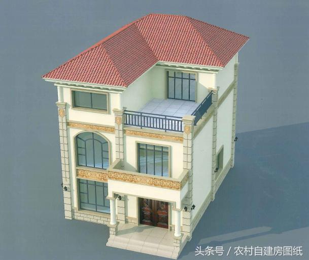 8.5X11.5米三層農村自建房設計方案圖，30-40萬建主體