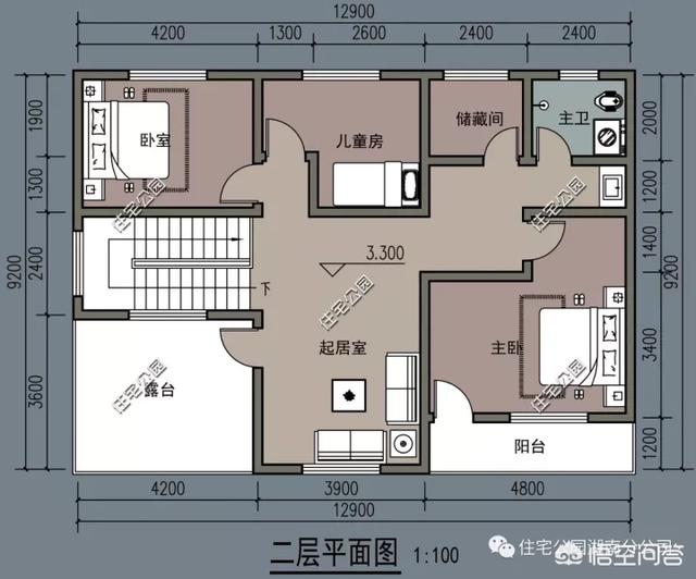 進深8.5米，開間12米，帶堂屋的樓房設計圖怎么做？