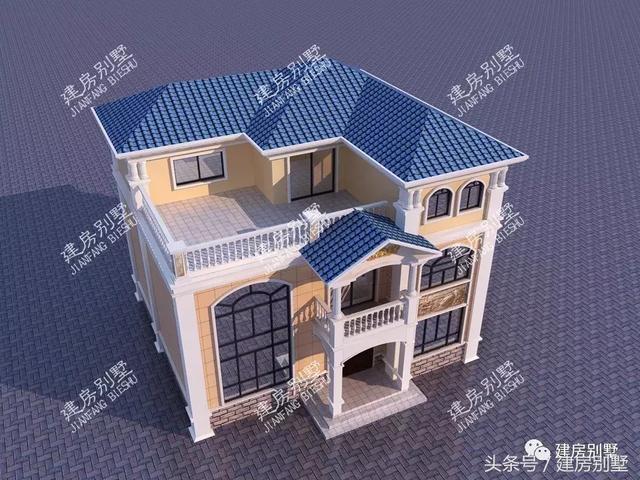 2棟面寬12米三層農村房屋方案圖，第一棟受追捧