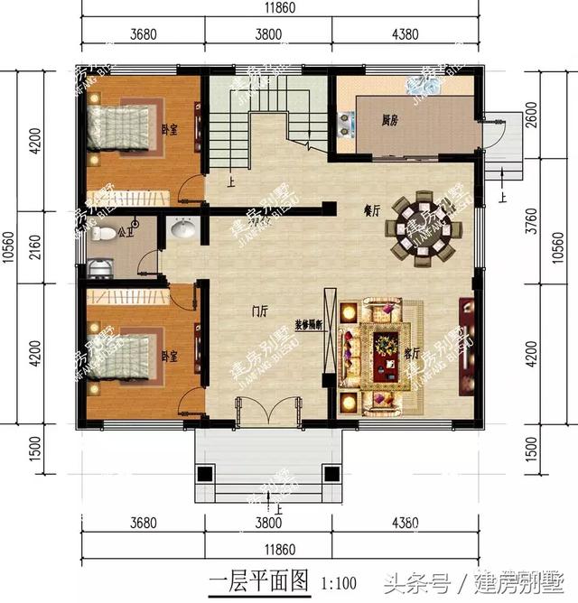 11.86*10.56米三層樓房設(shè)計(jì)方案，全村都拍手稱好