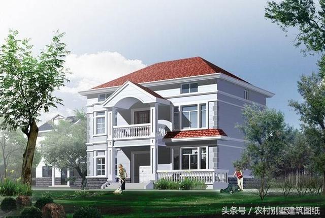 12米X10.8米三層旋轉(zhuǎn)樓梯房屋設(shè)計(jì)圖，拿到即可施工