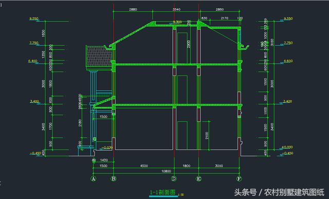 12米X10.8米三層旋轉(zhuǎn)樓梯房屋設(shè)計(jì)圖，拿到即可施工