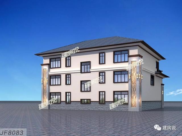 2款富豪專屬新中式別墅設計方案圖，家大業大的自建有面子