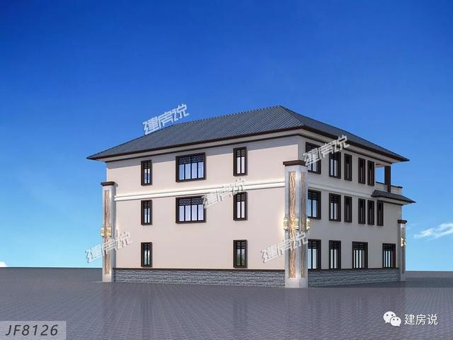 2款富豪專屬新中式別墅設計方案圖，家大業大的自建有面子