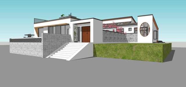 現(xiàn)代新中式二層三合院設計方案圖，低調(diào)，有品位