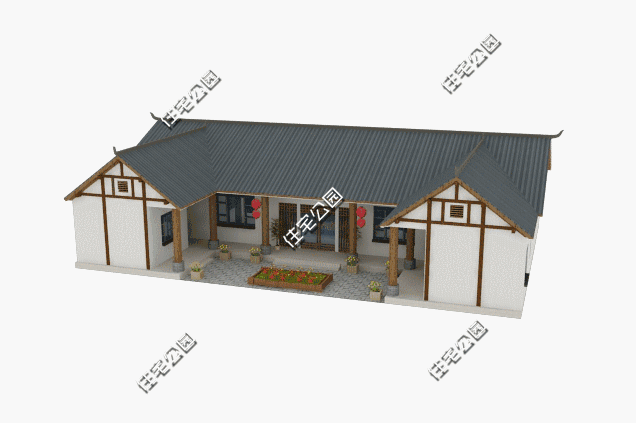 23X16米養老三合院戶型圖，退休后養養花，喂喂雞就靠它了