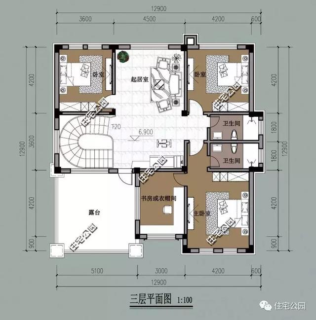 12X15米農(nóng)村房屋設(shè)計圖方案，落地窗大露臺