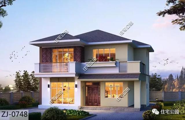 11X12米農村2層時尚小別墅設計方案圖，年輕人喜歡