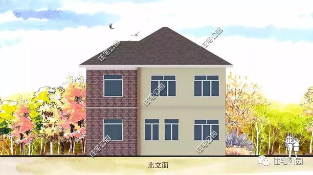 11X12米農村2層時尚小別墅設計方案圖，年輕人喜歡