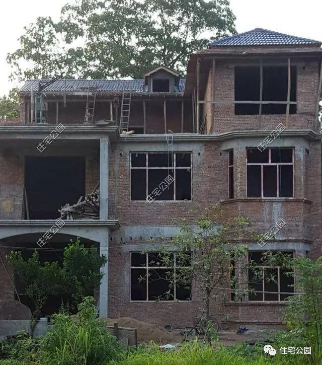 幾套農村自建別墅外觀實景圖，附戶型圖和施工過程