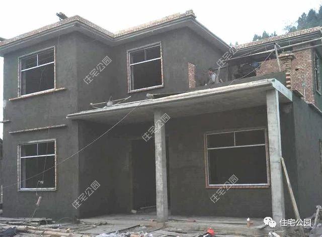 幾套農村自建別墅外觀實景圖，附戶型圖和施工過程