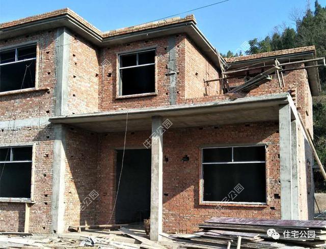 幾套農村自建別墅外觀實景圖，附戶型圖和施工過程