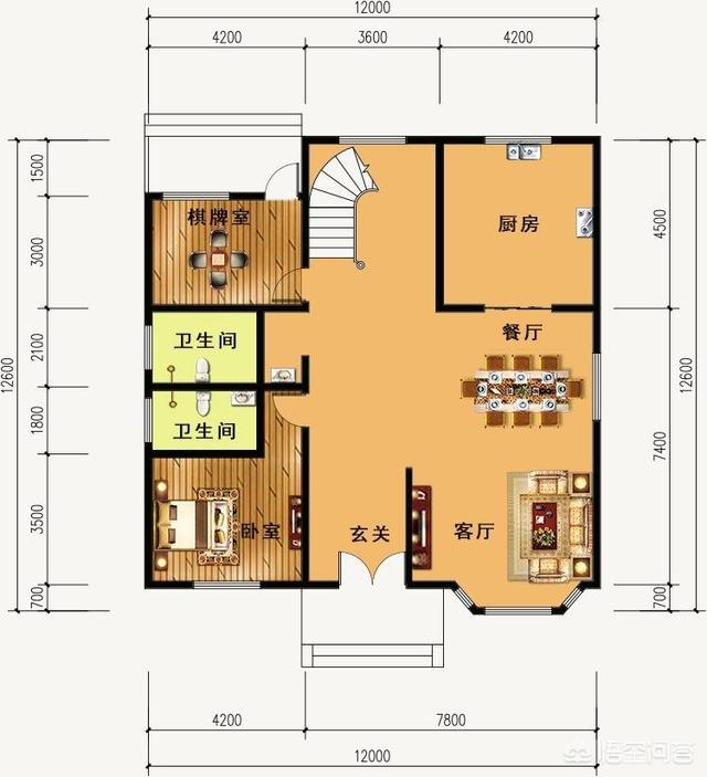農(nóng)村12米×12米自建三層別墅的設(shè)計(jì)圖，有比較好的推薦嗎？