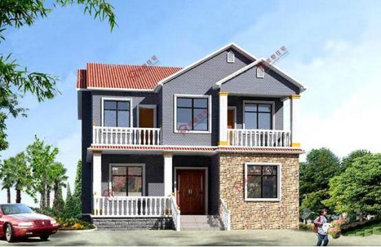 11X10米田園風兩層小樓房方案圖，小巧，精致