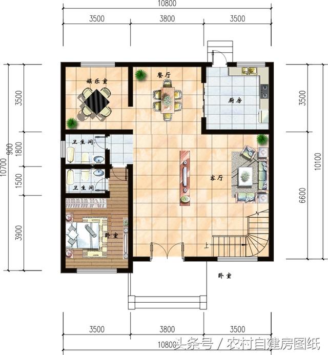 幾款復式二層樓房戶型方案圖，客廳中空的才顯高檔