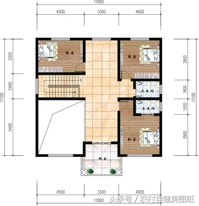 幾款復式二層樓房戶型方案圖，客廳中空的才顯高檔