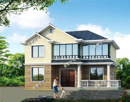 6款簡單的二層小樓房外觀圖，村里的施工隊都能建