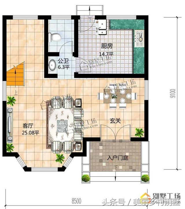 8.5X9米小戶型三層樓房設計圖，造價低，好建造