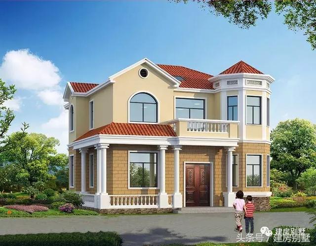 在鄉村20萬就能建起來的二層歐式小別墅，附方案圖和施工過程