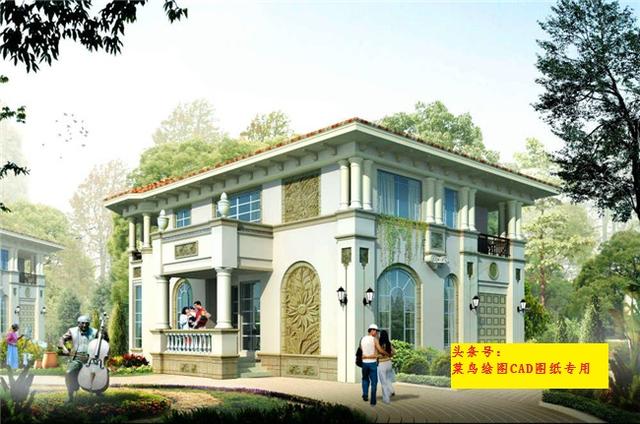 24萬(wàn)建2層別墅！歐式款方正戶型，帶八角亭外觀、玄關(guān)、車(chē)庫(kù)