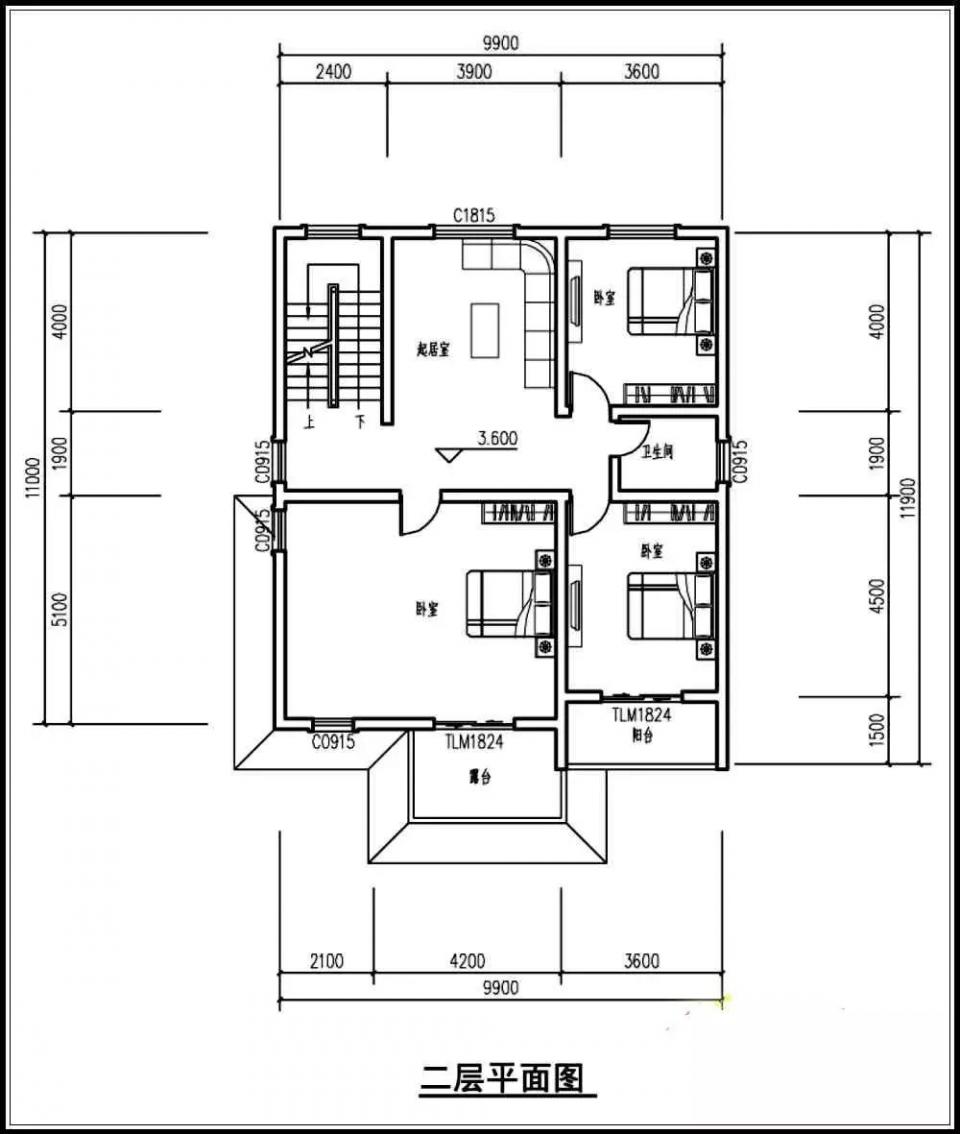 10米x12米 造價25萬經典大氣自建別墅圖紙，附各層平面布局