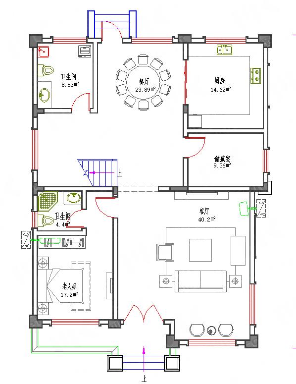 11×14米豪華套間農(nóng)村三層自建別墅全套施工圖