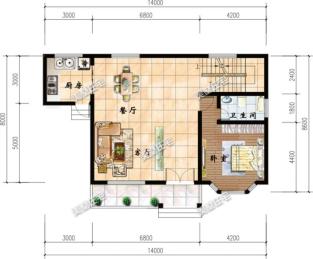 小進深自建房戶型圖，一層、二層、三層都有