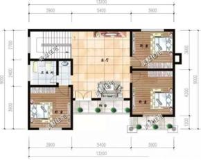 小進深自建房戶型圖，一層、二層、三層都有