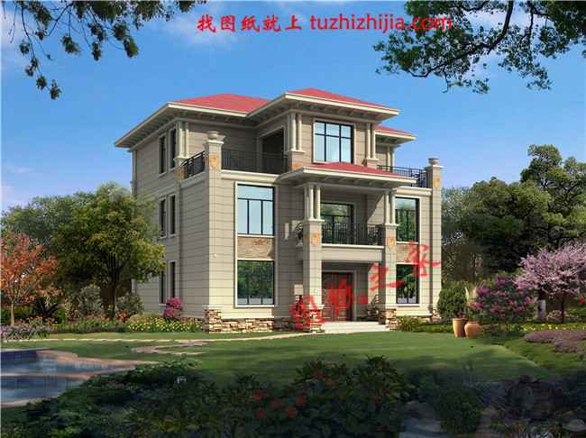 新農村復試兩層半樓房設計圖，帶大露臺，簡單經濟實用大氣