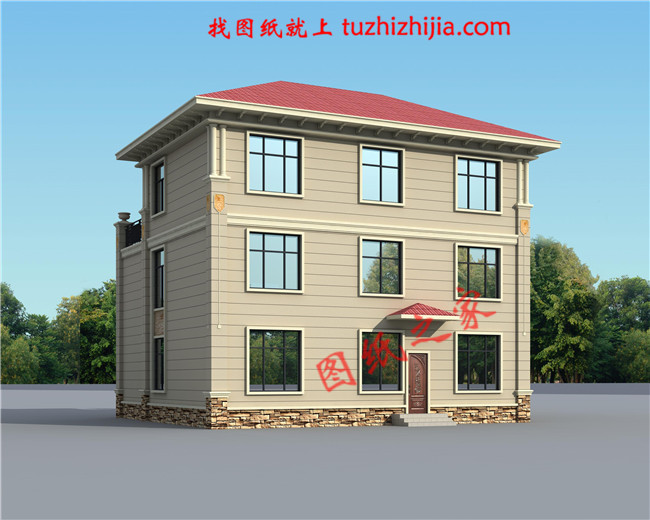 新農村復試兩層半樓房設計圖，帶大露臺，簡單經濟實用大氣