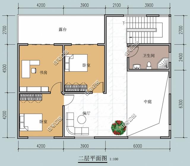 三套二層農村住宅設計圖，二層自建房戶型圖