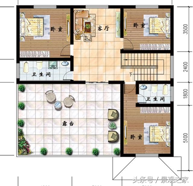 農(nóng)村三層別墅設(shè)計圖及效果圖，美觀大氣