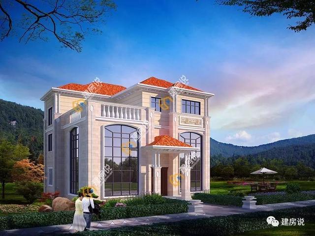 帶茶室?jiàn)蕵?lè)室等三層鄉(xiāng)村別墅，落地窗氣派十足