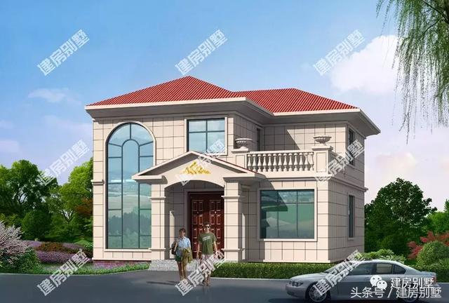 復式客廳中空11×11米二層別墅戶型圖，主體造價20萬足矣