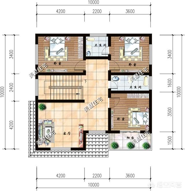 面寬和進(jìn)深都是9.5米的農(nóng)村自建房如何設(shè)計(jì)圖紙？