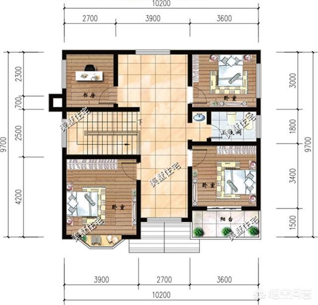 面寬和進(jìn)深都是9.5米的農(nóng)村自建房如何設(shè)計(jì)圖紙？
