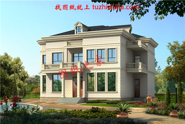 農村二層住宅樓圖紙及效果圖，帶地下室，戶型好