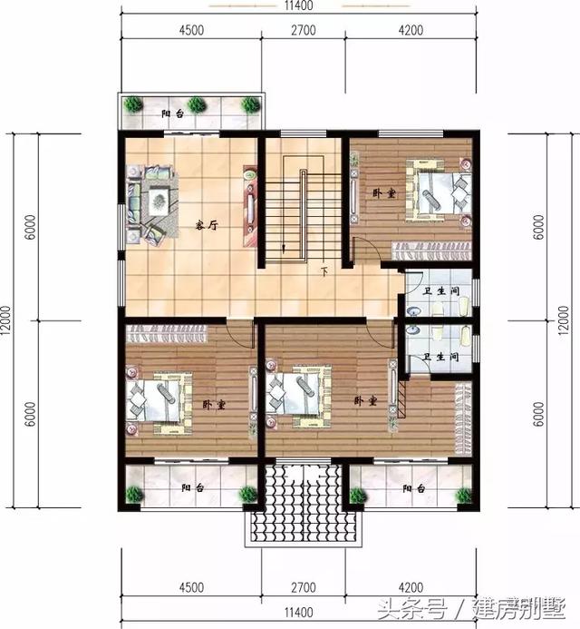 8套面寬11米左右的農村小樓圖，這種開間最受歡迎