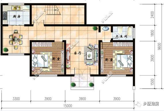 3款適合鄉村的簡單住宅設計方案圖，造價低，建造簡單