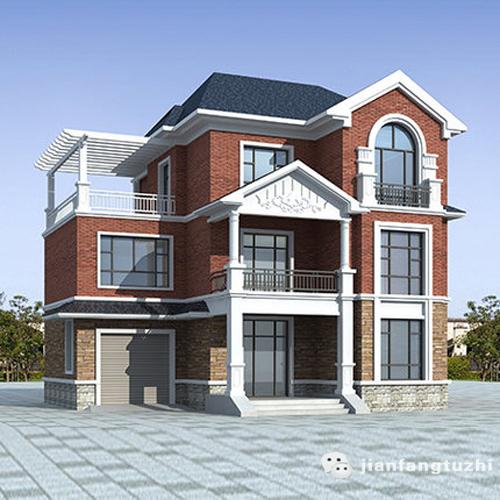 12×12米2廳3室帶車庫三層小樓設計圖，空間布局流暢緊湊