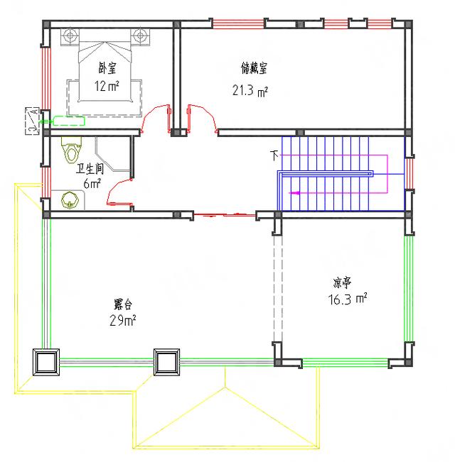 11×10造價(jià)25萬(wàn)帶神位平頂三層自建房設(shè)計(jì)圖
