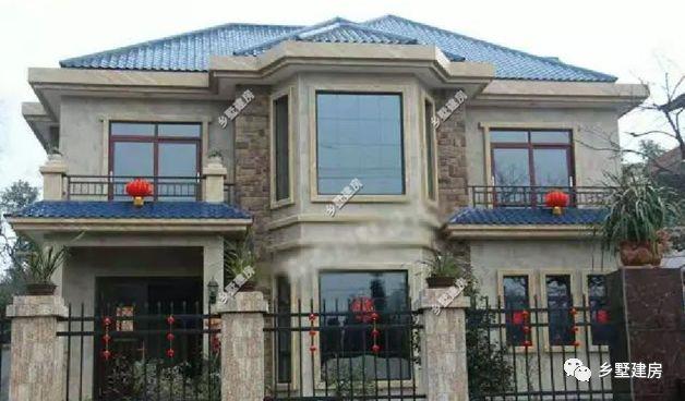 12X11米農村二層小別墅設計方案圖，5臥室，附建成的圖