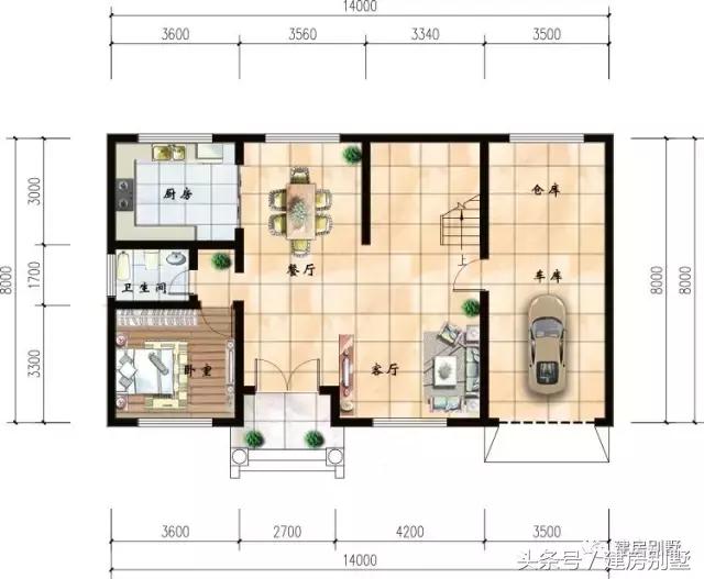 14×8米三層農村別墅，朋友圈里都說這是實用戶型